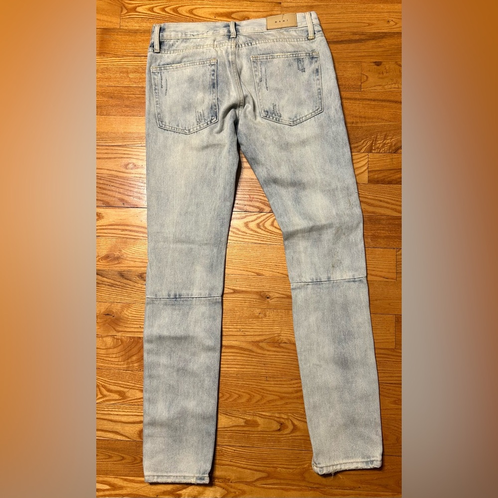 MNML Light Blue Distressed Skinny Jeans - Picture 3 of 6